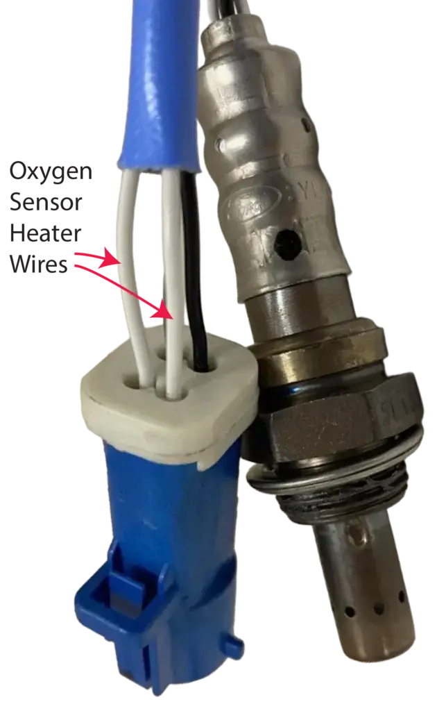 This image shows the oxygen sensor heater wires that can cause a P0135 code