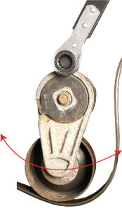show how to rotate serpentine belt tensioner
