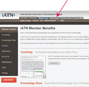 image of iatn.net website showing how to find a good mechanic