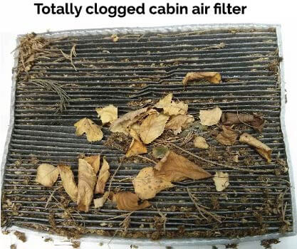 clogged cabin air filter