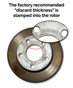brake rotor discard thickness