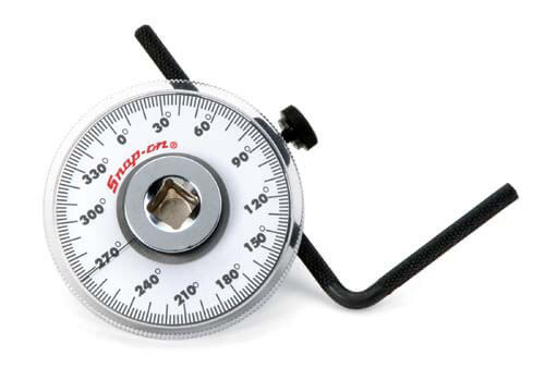 Use a torque angle gauge for torque to yield bolts