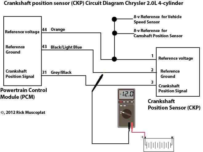 Chrylser 2.0L crankshaft sensor ground wiring diagram