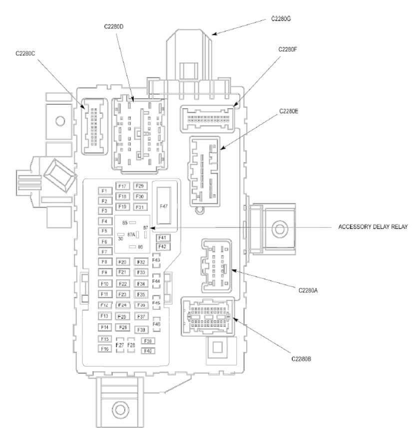 2010 Ford Edge Fuse Box Layout for Smart Junction Box