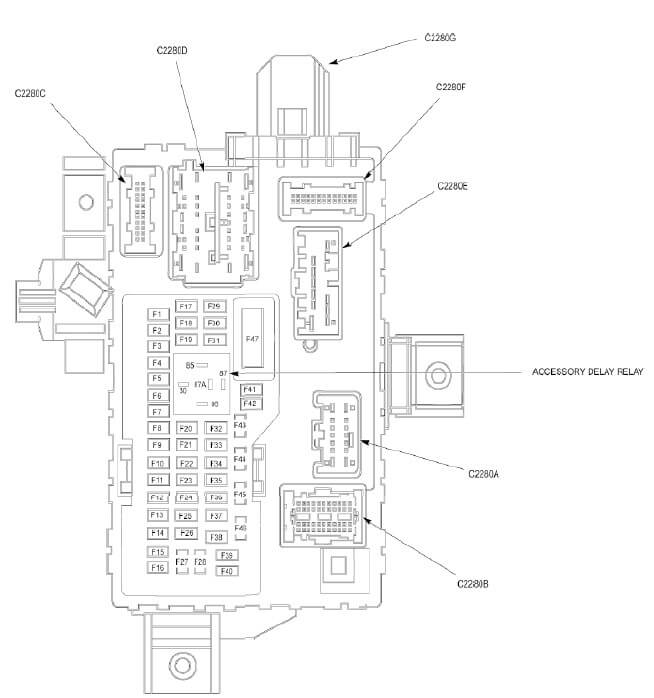 2011 Ford Taurus Fuse Diagram for Smart Junction Box
