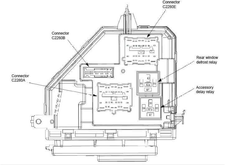 2009 Ford Explorer Smart Junction Box relay diagram 1