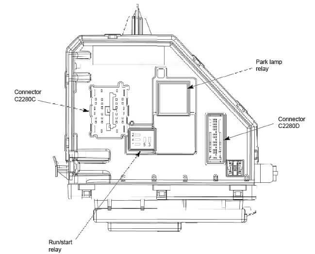 2009 Ford Explorer Smart Junction Box relay diagram 2