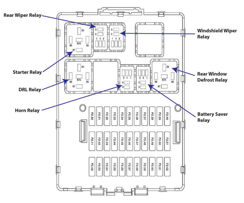2006 Ford focus fuse diagram central junction box