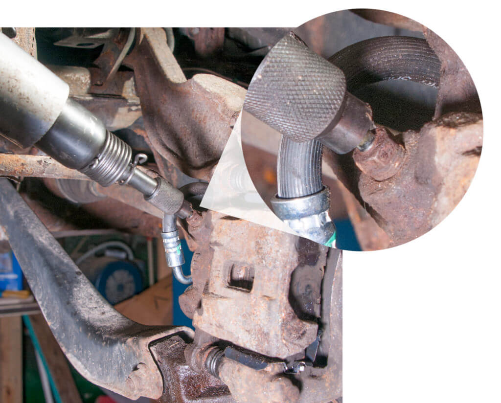 how to remove frozen brake bleeder screw