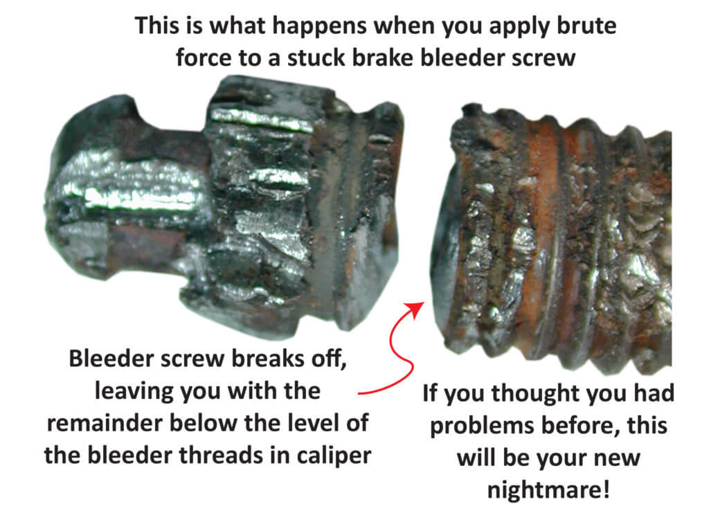 broken brake bleeder screw