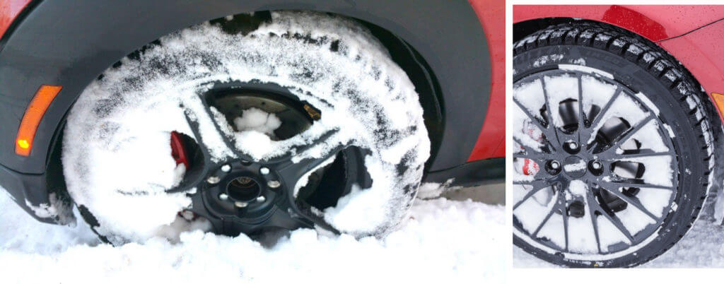 snow packed tires