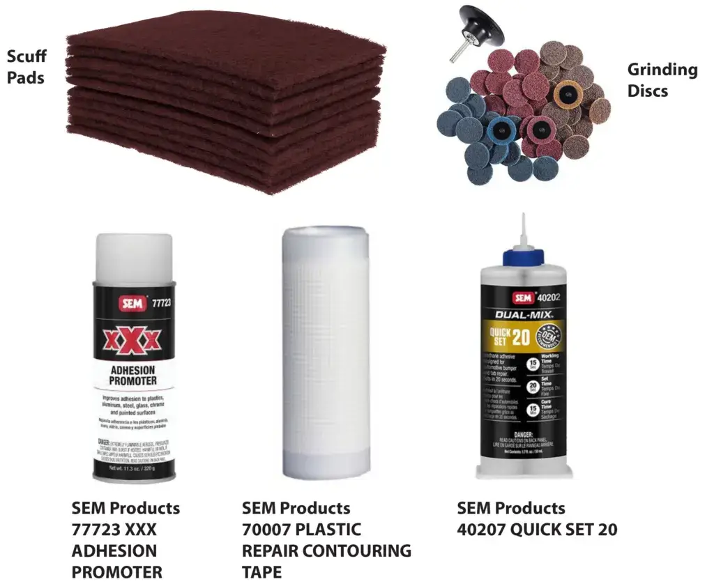 plastic tab repair products SEM products
