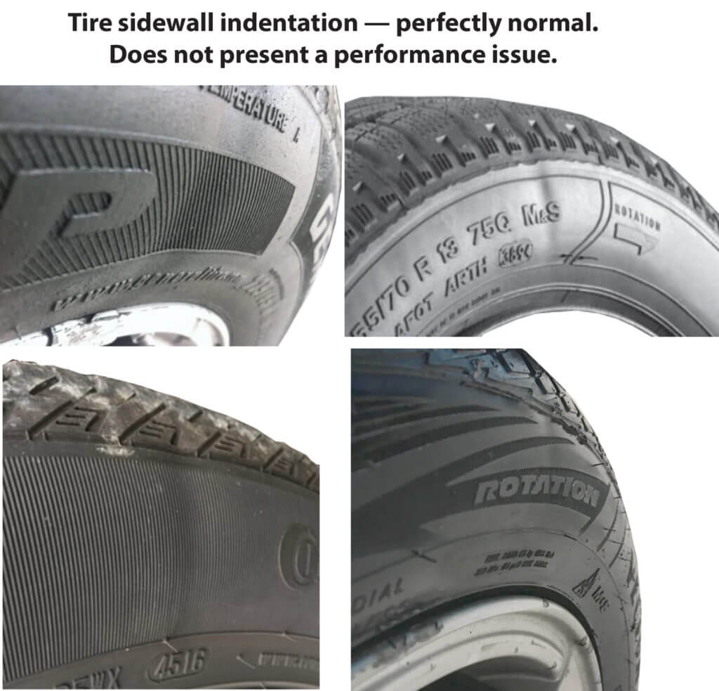 tire sidewall indentation