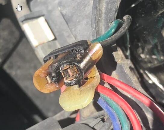 melted headlight connector