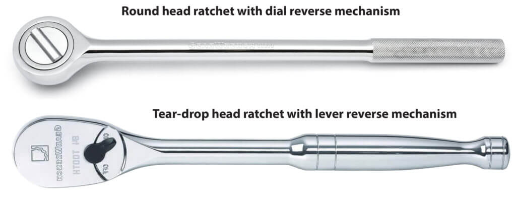 round versus tear drop ratchet head comparison