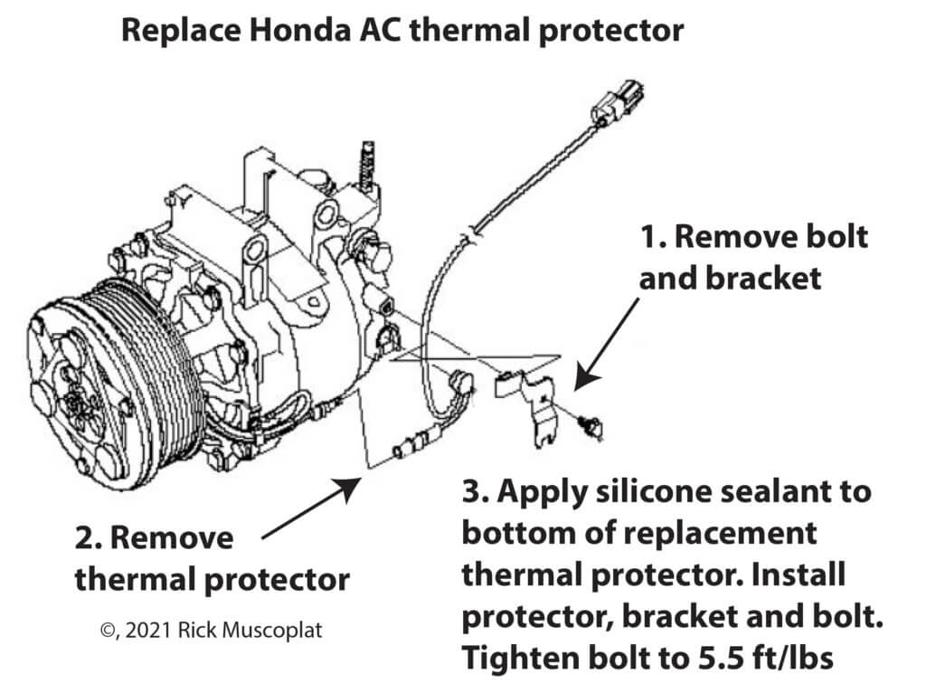 Replace Honda AC thermal protector