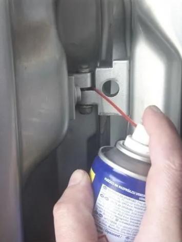 lubricate car door hings