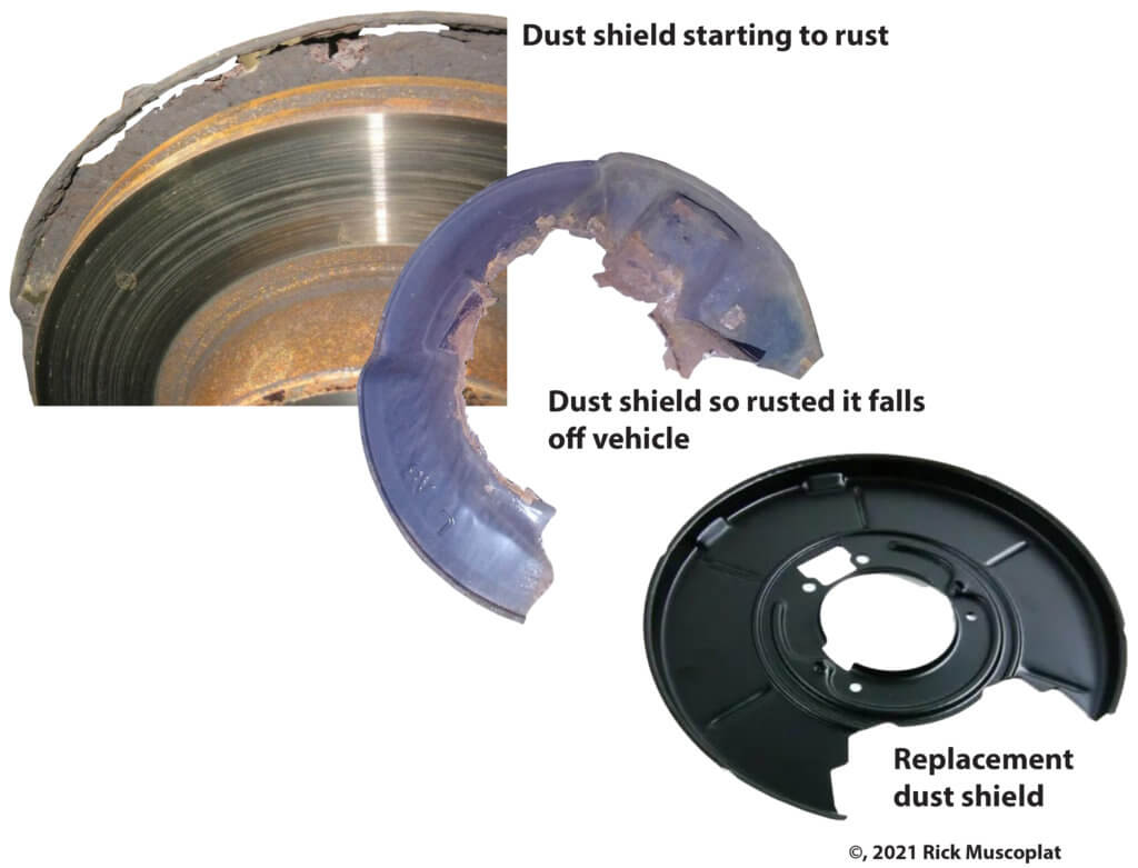 rusted brake dust shield