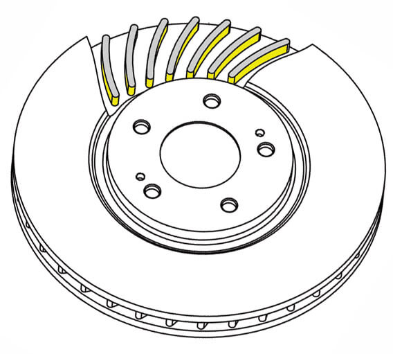 curved rotor vanes