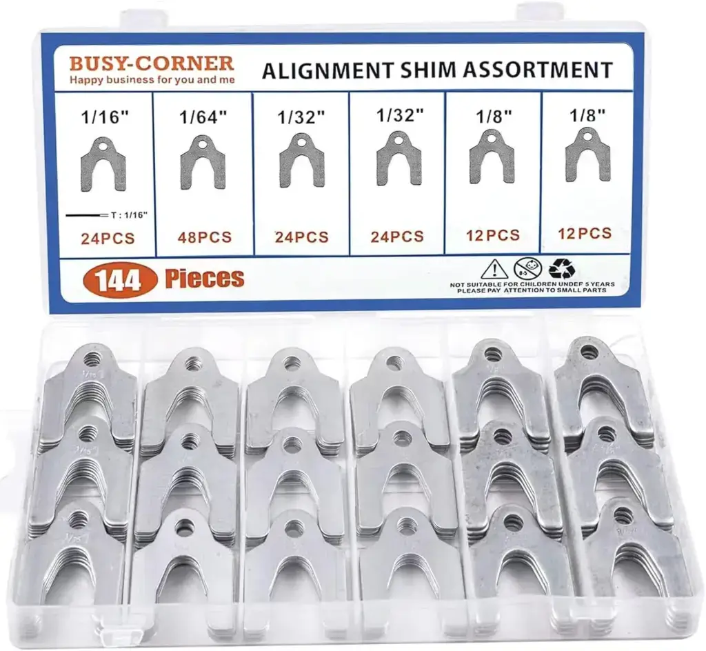 alignment shim assortment to adjust camber