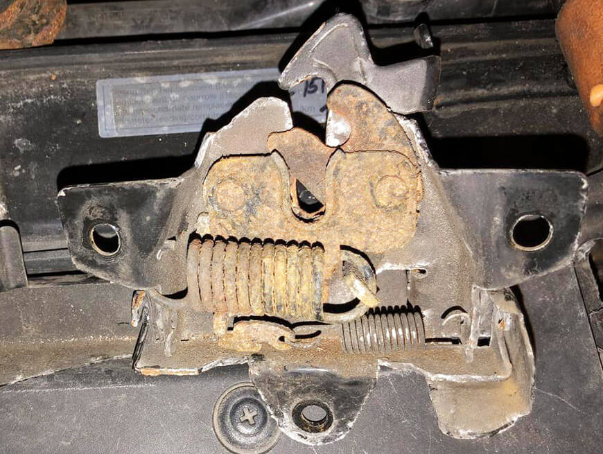 rusted hood latch