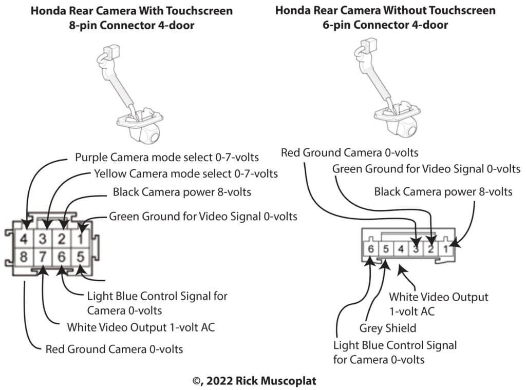 Honda 4 door rear camera wiring diagram