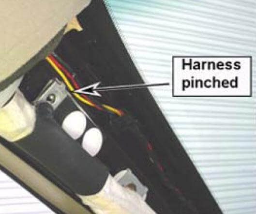 hyundai wiring harness pinched