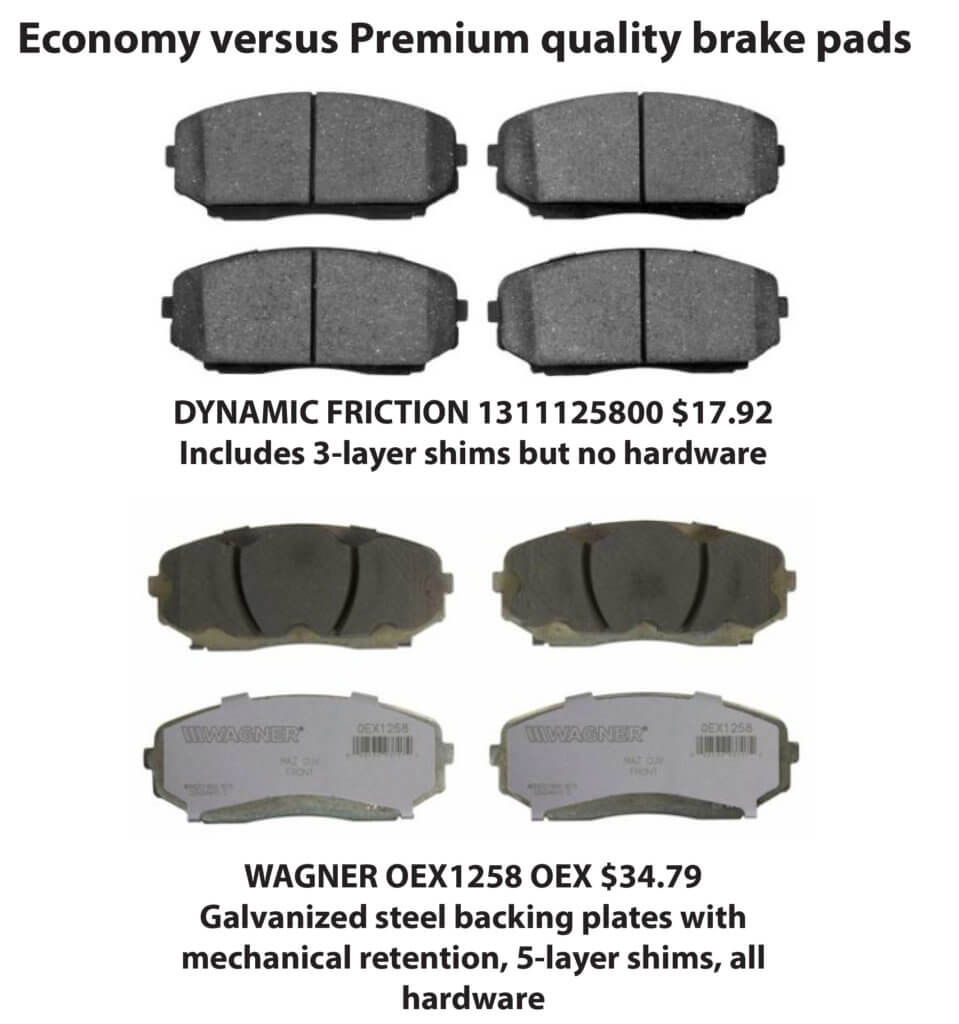 comparison of dynamic friction and wagner oex brake pads
