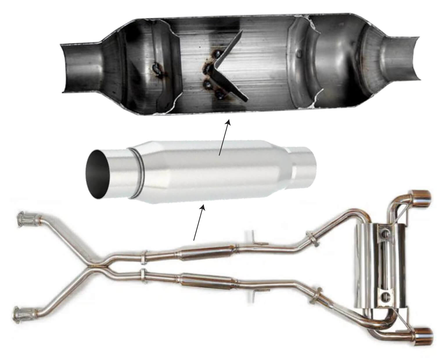 3" Inlet/Outlet Exhaust Resonator Muffler - 18/22" Long, Made Of Stainless Steel For Deep Sound & Durability