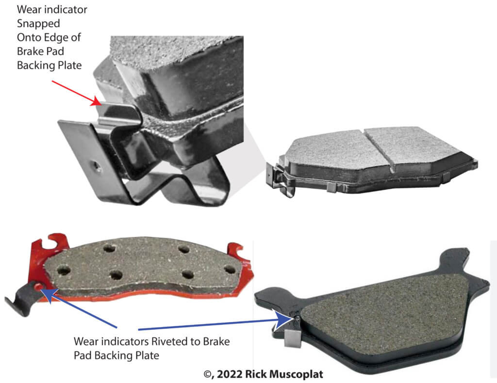 brake wear indicators snap versus rivet