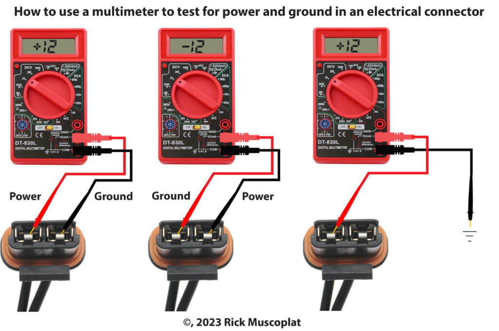 read power and ground using a multimeter