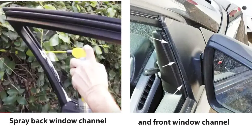 lubricate car window tracks