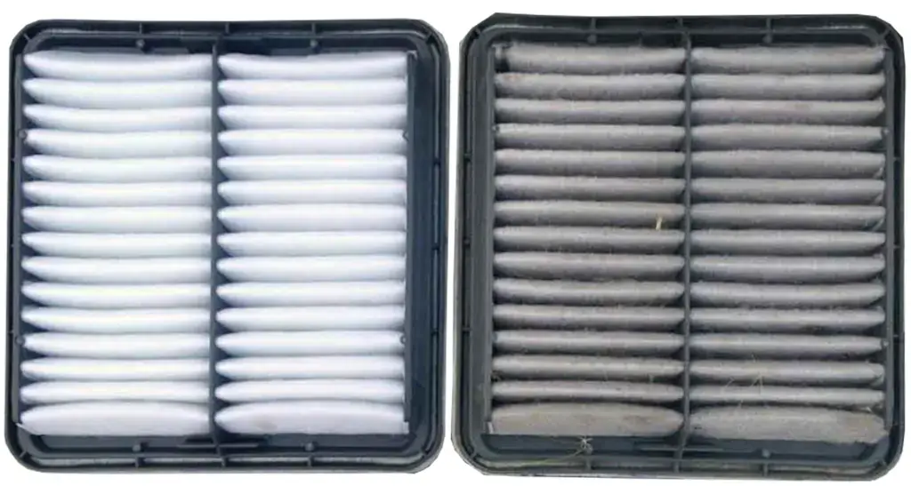 engine air filter claen versus dirty