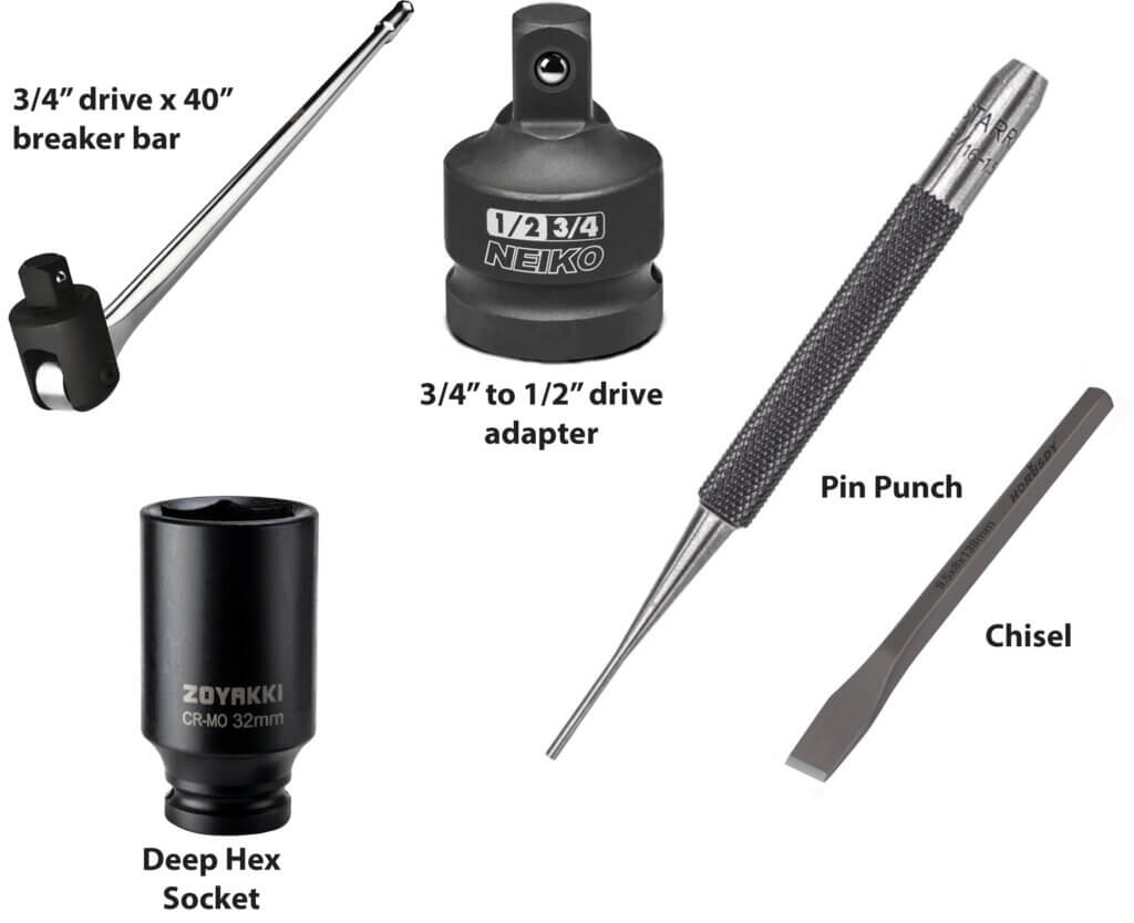 tools to remove axle nut
