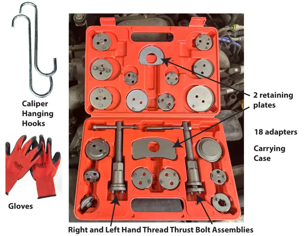Orion Caliper wind back tool set contents