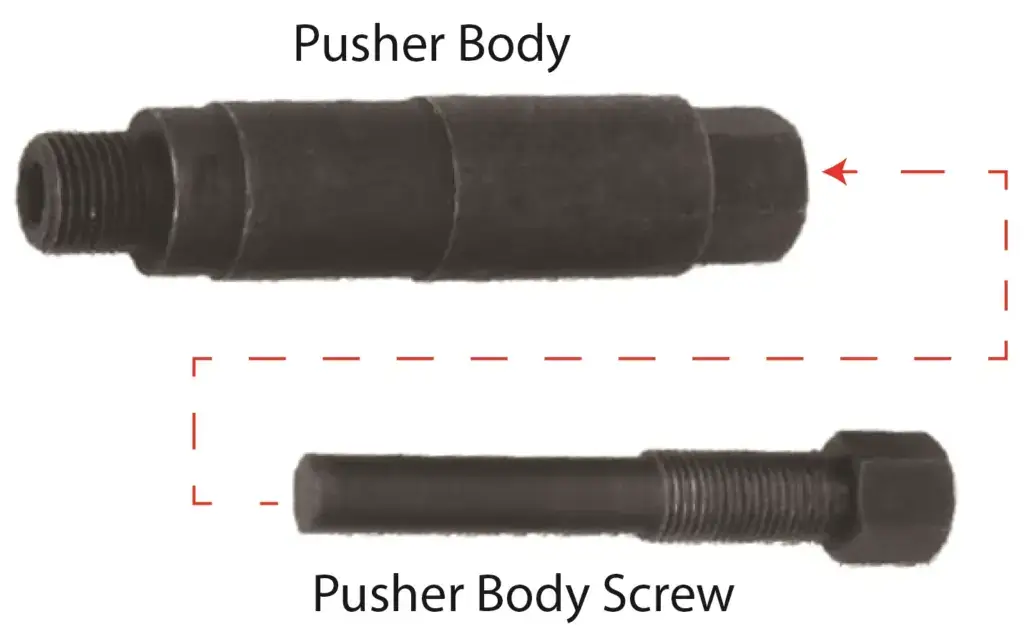 pusher body and screw
