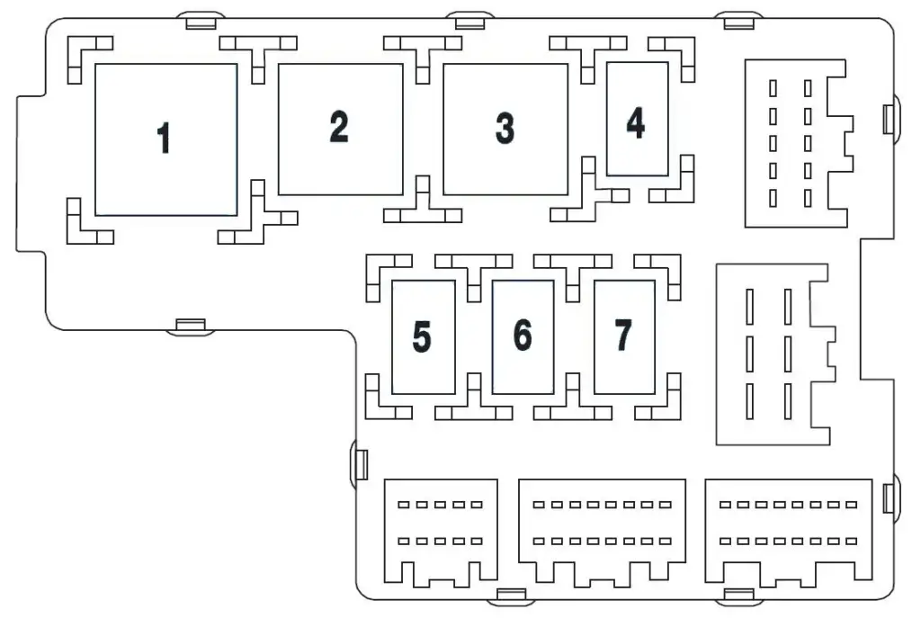 This image shows the top side view of the 2004 Explorer fuse box diagram passenger compartment-top side