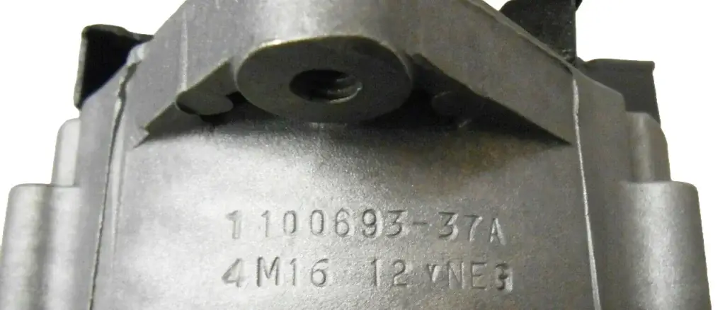 this image shows the model number markings on an alternator