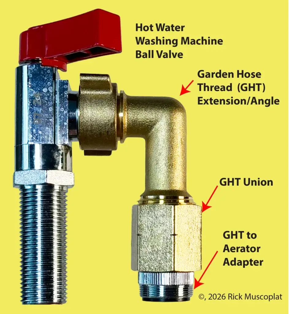 this image show the final step in connecting a portable dishwasher to a kitchen sink
