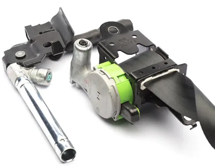 this image shows a retractor style seatbelt pretensioner