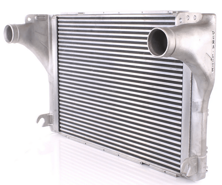 this image shows A charge air cooler for a turbocharged engine