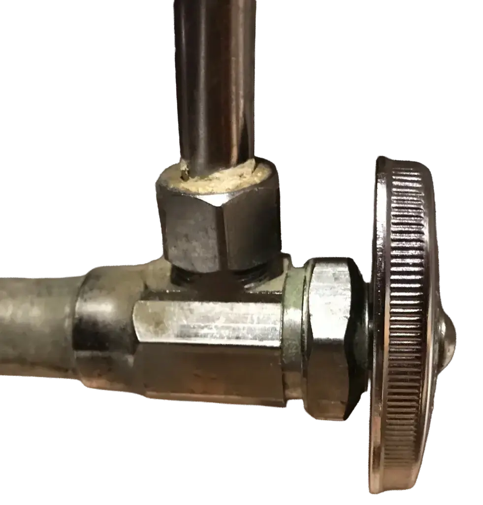 THis image shows a brass craft stop valve